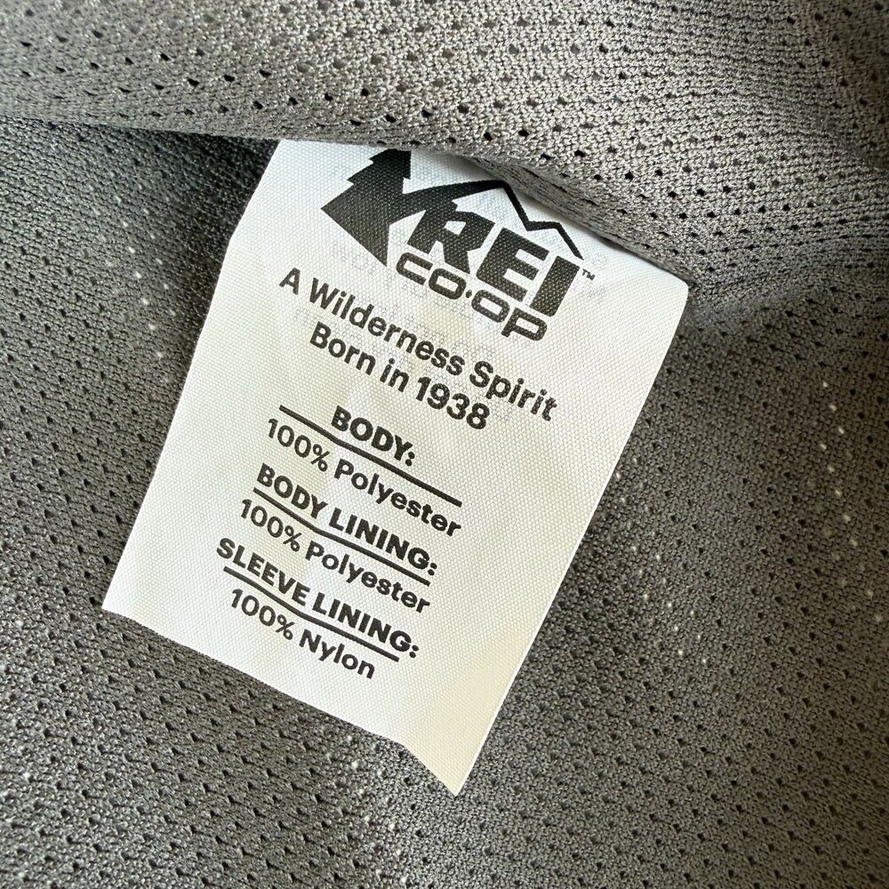 REI Co-op Trailmade Rain Jacket Men's L Gray Hooded Windbreaker Full Zip Pockets - Picture 7 of 15